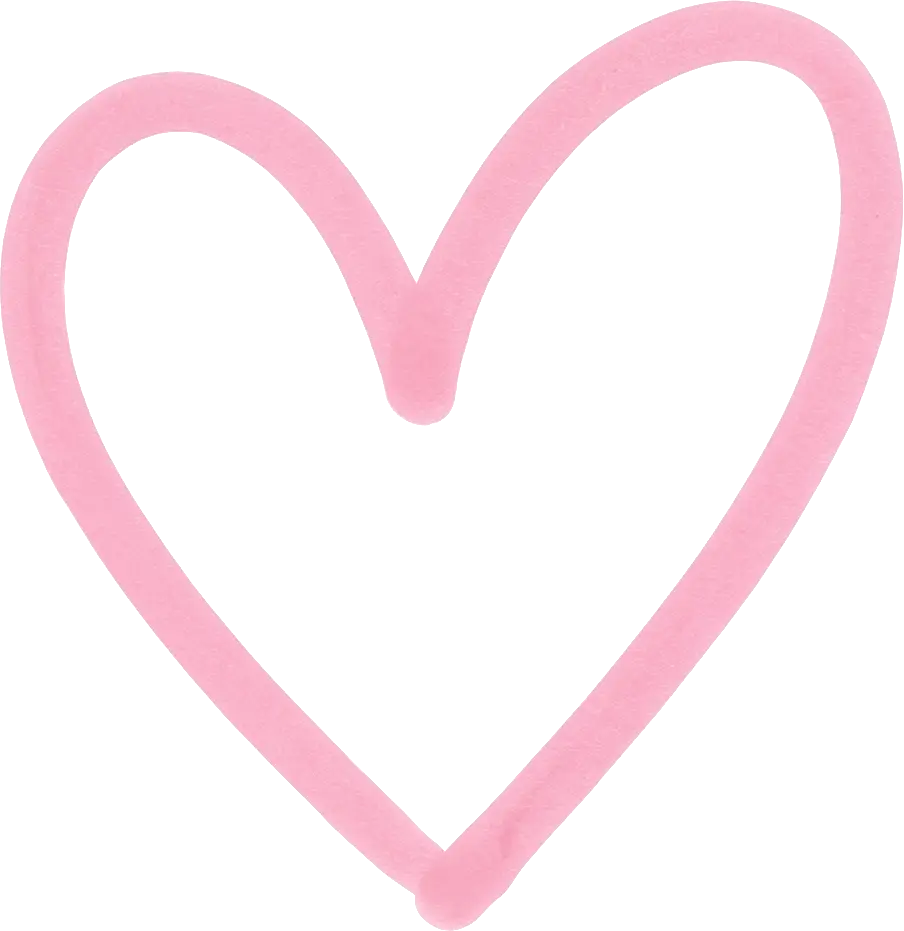 Corazón rosa dibujado a mano sobre fondo blanco, simbolizando amor y afecto. Ideal para temas de relaciones y emociones.